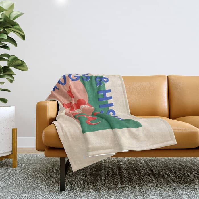 Vintage Snake, Retro Illustration And Typography  Throw Blanket
