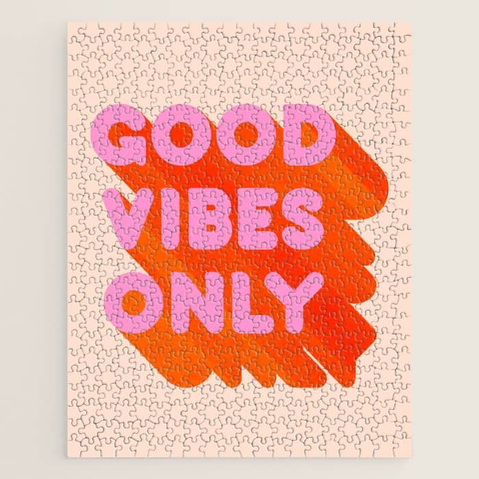 Good Vibes Only - Neon Colors Jigsaw Puzzle