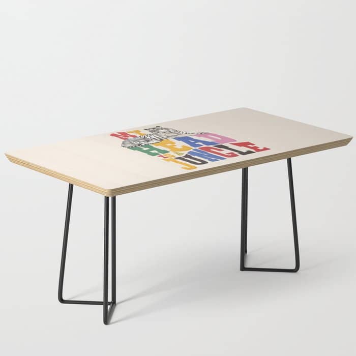 My Head Is A Jungle - Tiger Colorful Type Coffee Table