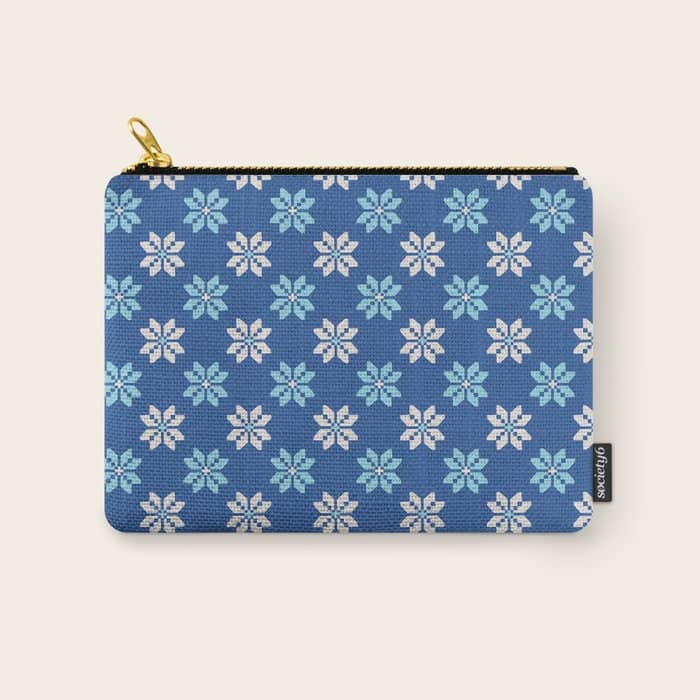 Contrasting Blues: Bethlehem Star Mosaic Carry All Pouch