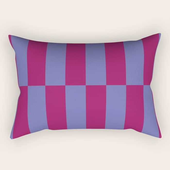 Strippy - Dark Orchid And Peri Rectangular Pillow