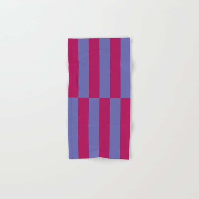 Strippy - Dark Orchid And Peri Bath Towel