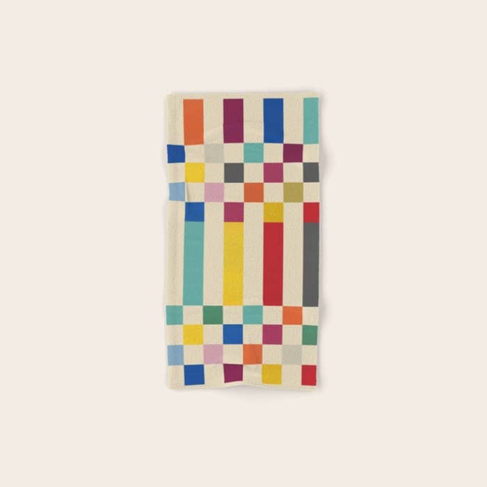 Modern Playful Checkered Abstract Bath Towel