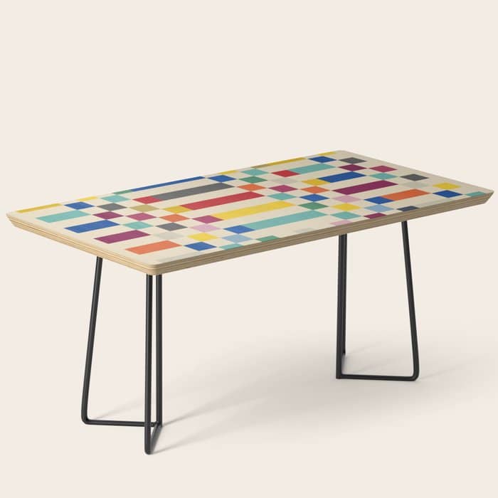 Modern Playful Checkered Abstract Coffee Table