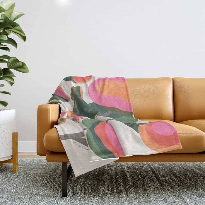 Abstract Eucalyptus Leaves Throw Blanket