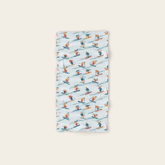 Retro Sportive Ski Alpine Light Bath Towel