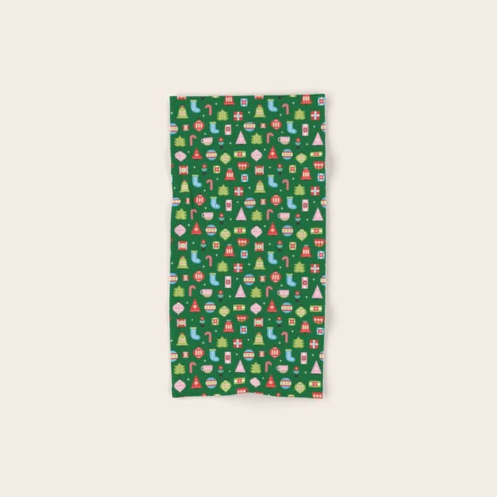 Merry & Bright Christmas | Green Bath Towel