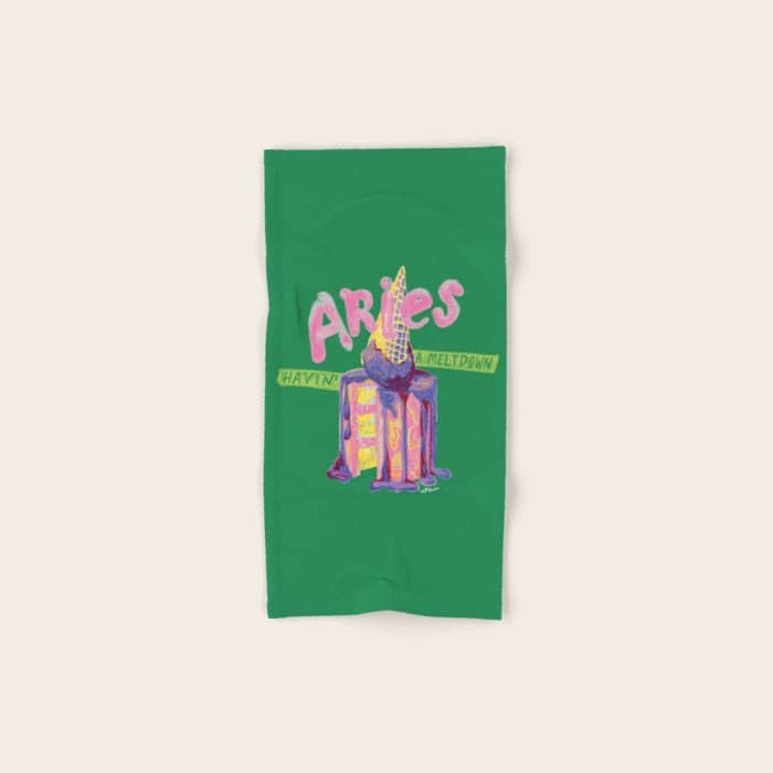 Aries Dessert In Kelly Green & Pink Bath Towel