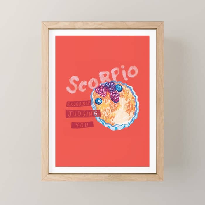 Scorpio Mood In Tomato Red | Zodiac Series Mini Art Print