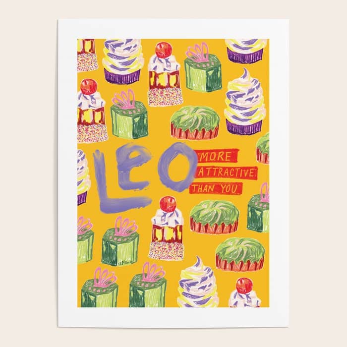 Leo Birthday Treats In Orange | Zodiac Series Poster