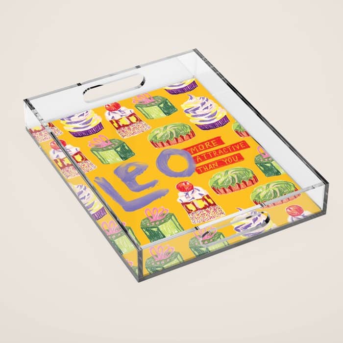 Leo Birthday Treats In Orange | Zodiac Series Acrylic Tray