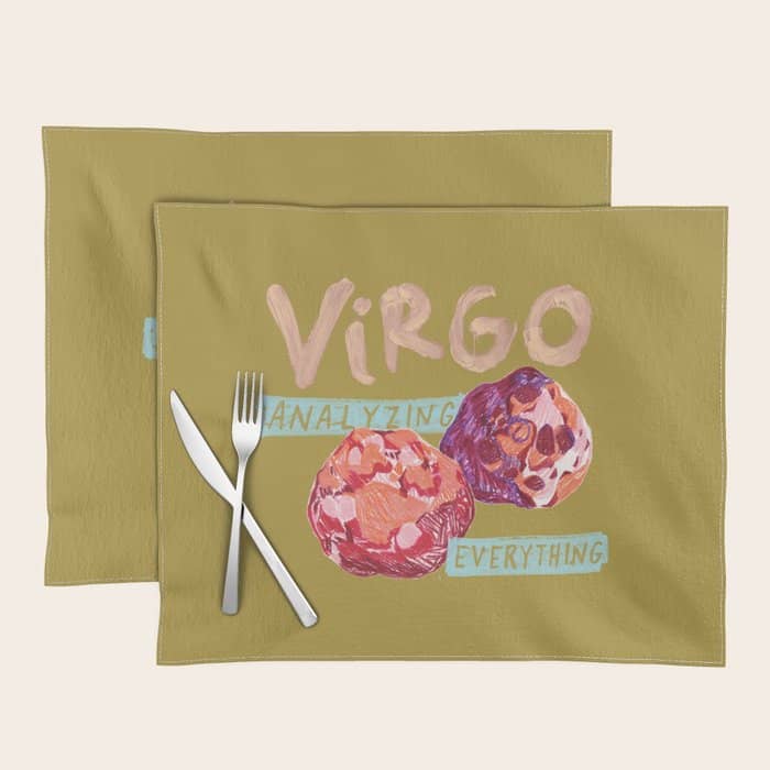 Virgo Perfection In Mustard Yellow | Zodiac Series Placemat