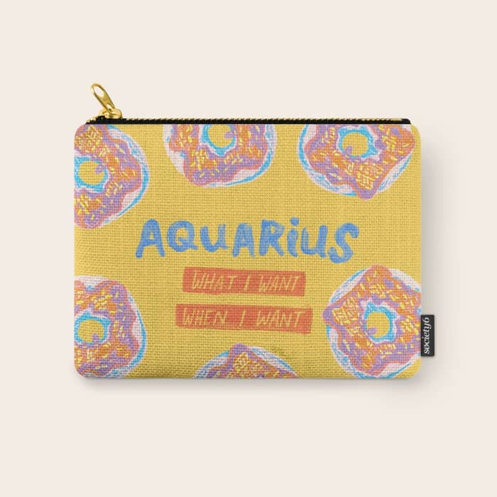 Aquarius Confidence In Buttercup Yellow | Zodiac Series Carry All Pouch
