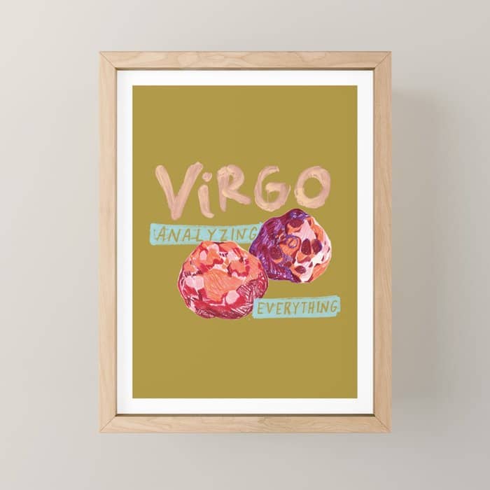 Virgo Perfection In Mustard Yellow | Zodiac Series Mini Art Print