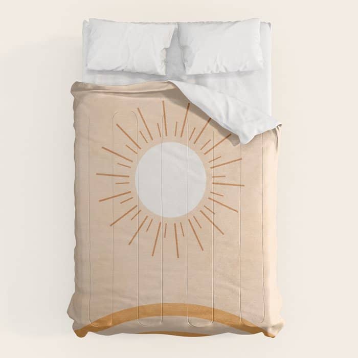 Shapes Geometry Sun Minimal Abstract Comforter