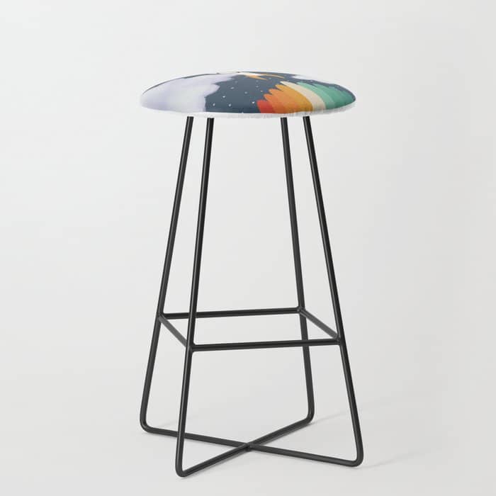 Space Rocket Print, Galaxy Outer Space Pattern Stool