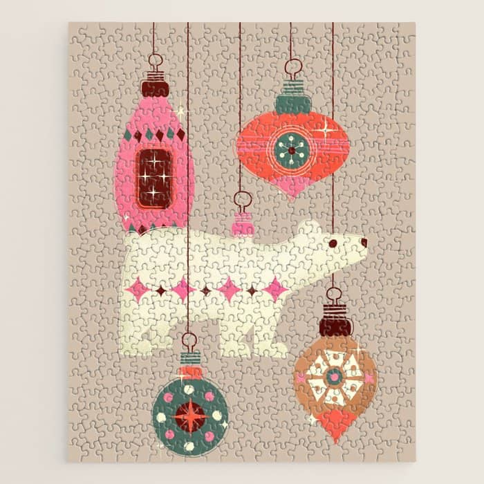 Festive Baubles With A Polar Bear Jigsaw Puzzle