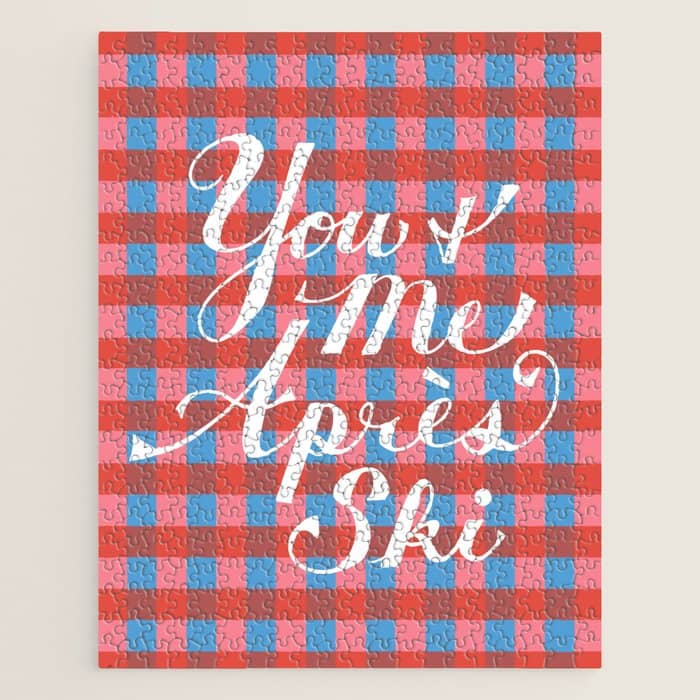 You And Me Apres Ski In Plaid Jigsaw Puzzle