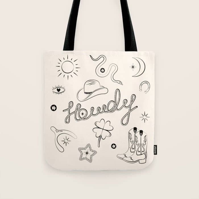 Howdy. Black And White Good Luck Charms Tote Bag