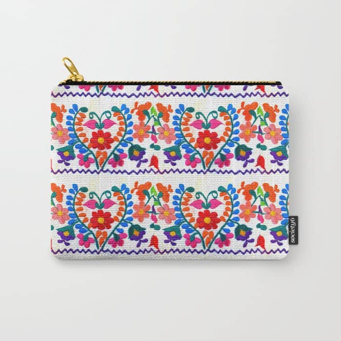 Mexican Fiesta Of Flowers  Carry All Pouch