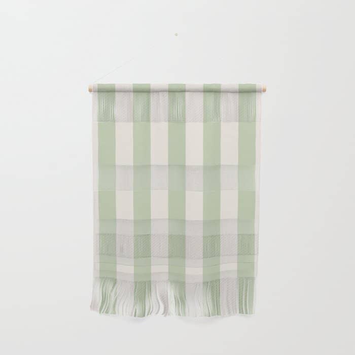 Pastel Green Vertical Stripes Wall Hanging