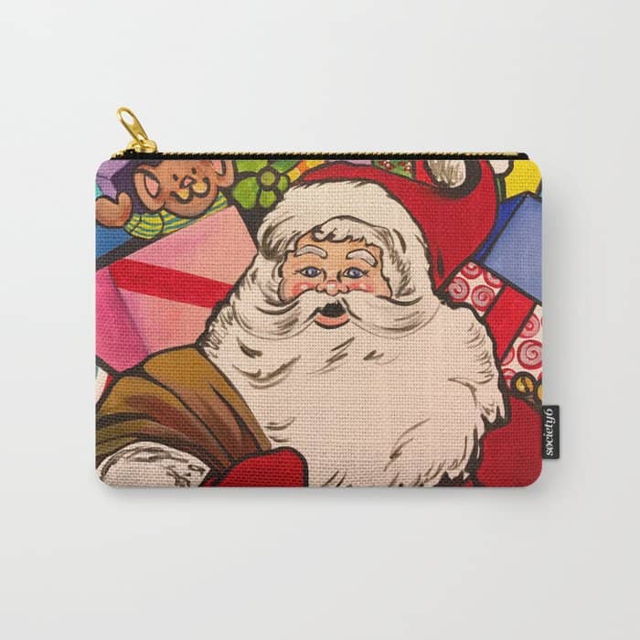 Santa Claus With Boxes Of Presents Carry All Pouch