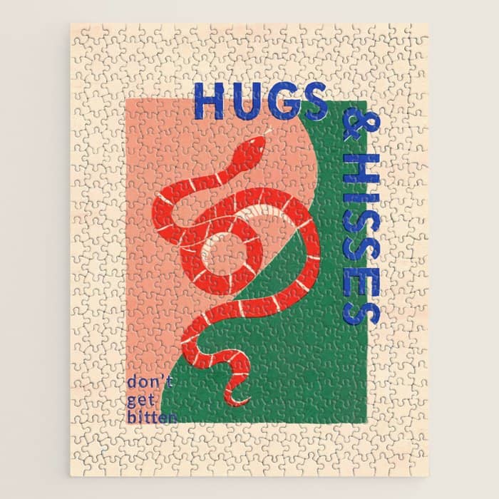 Vintage Snake, Retro Illustration And Typography  Jigsaw Puzzle
