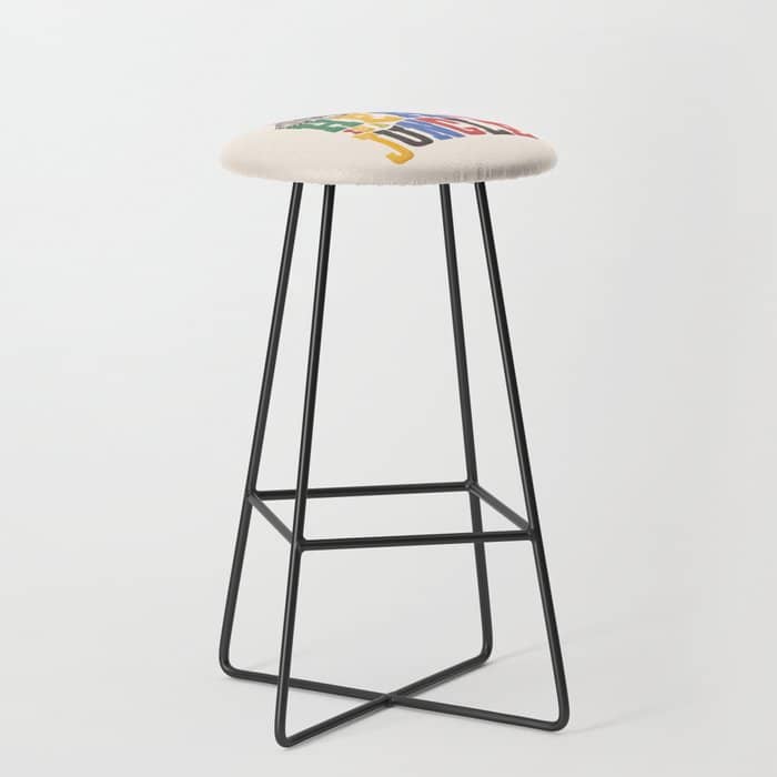 My Head Is A Jungle - Tiger Colorful Type Stool
