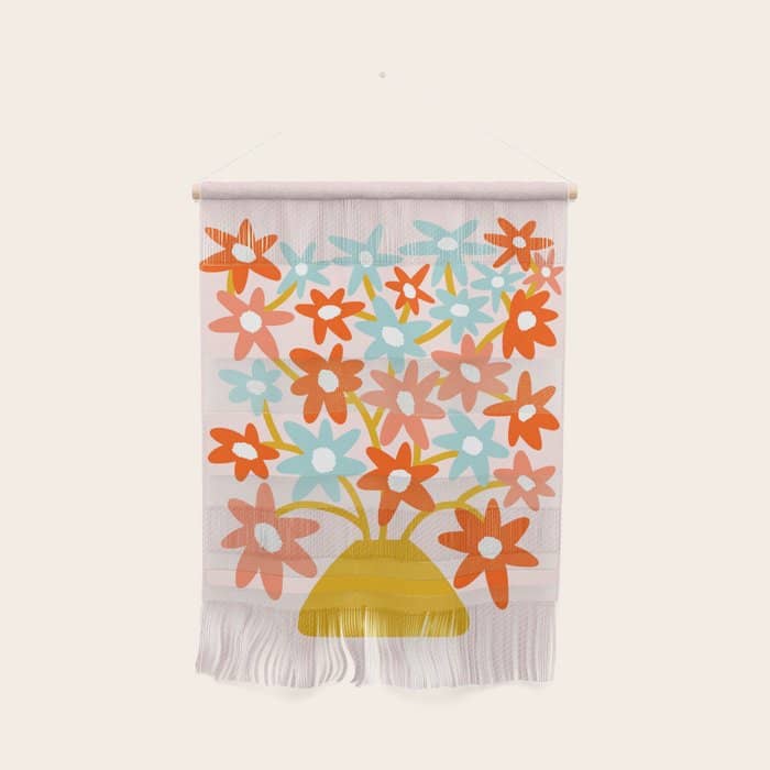 Sunny Vase With Super Bloom Daisies Wall Hanging