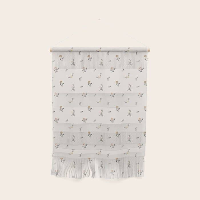 Sweet Pea Ditsy Floral - Pink, Charcoal, Mustard, Sage Wall Hanging