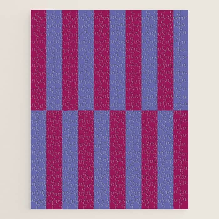 Strippy - Dark Orchid And Peri Jigsaw Puzzle