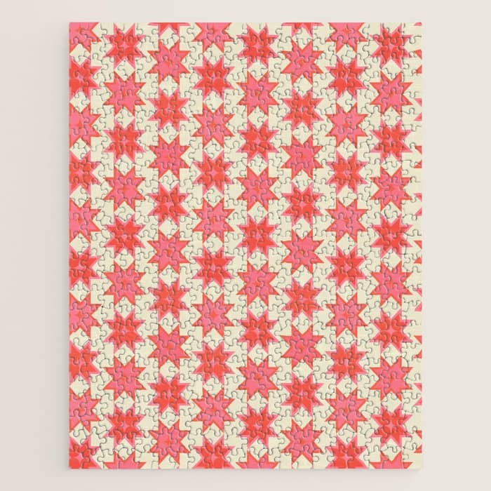 Celestial Winter Quilt Pattern Jigsaw Puzzle