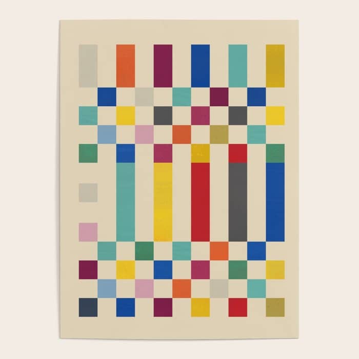 Modern Playful Checkered Abstract Poster