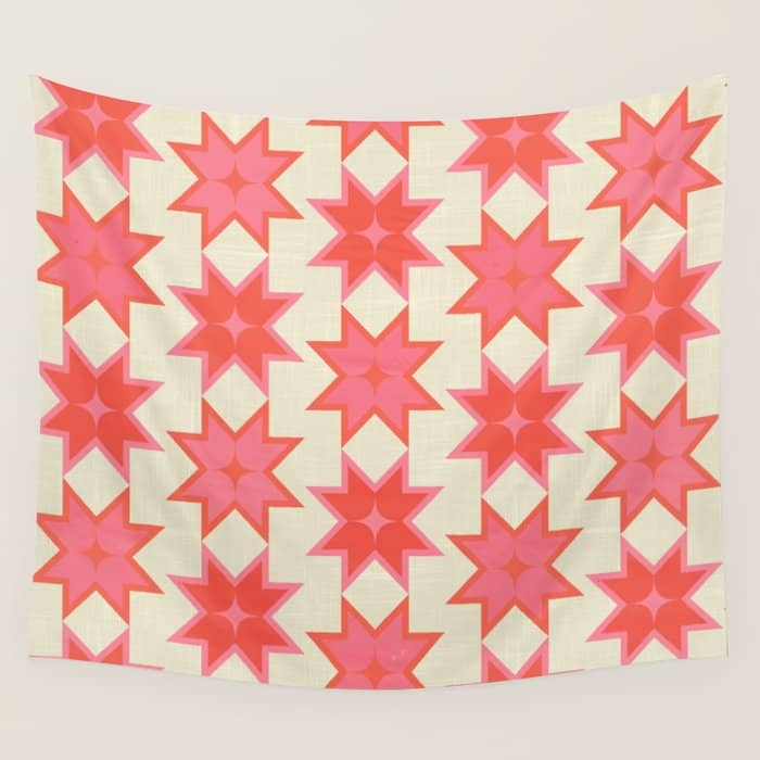 Celestial Winter Quilt Pattern Wall Tapestry
