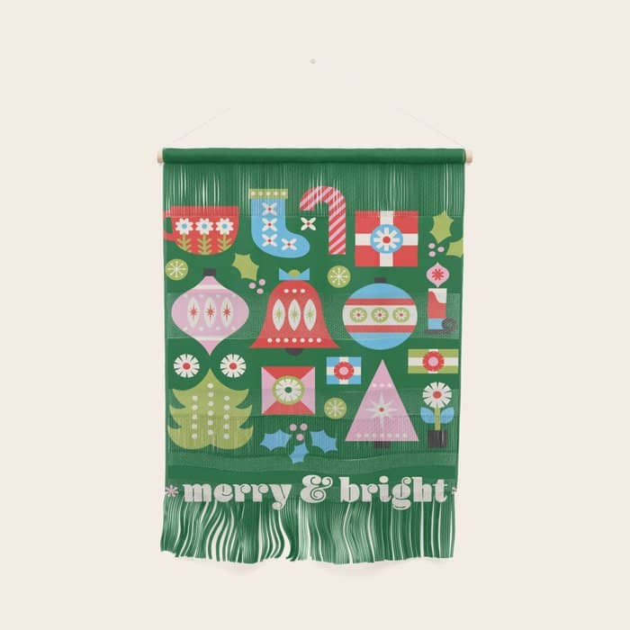 Merry & Bright Christmas | Green Wall Hanging