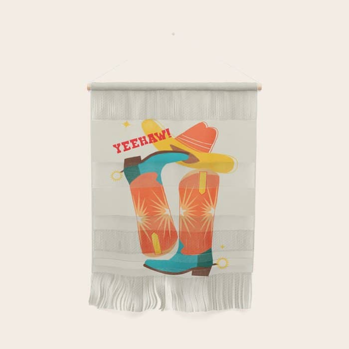 Yeehaw! Bright Cowboy Boots Wall Hanging