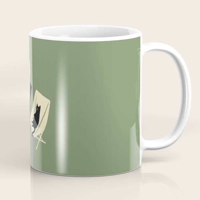 Happy Go Lucky Cat 4r Relax Enjoy Coffee On Chair Coffee Mug