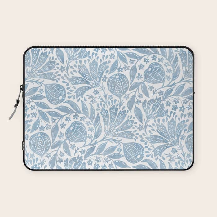 French Country Fig Garden In Blue Laptop Sleeve