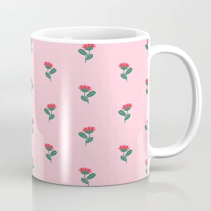 Art Nouveau Single Tropical Flower - Pattern Coffee Mug