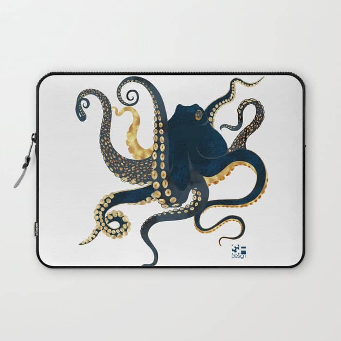 Metallic Octopus Iv-Custom Laptop Sleeve