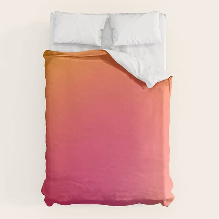Glowy Orange And Pink Gradient Duvet Cover