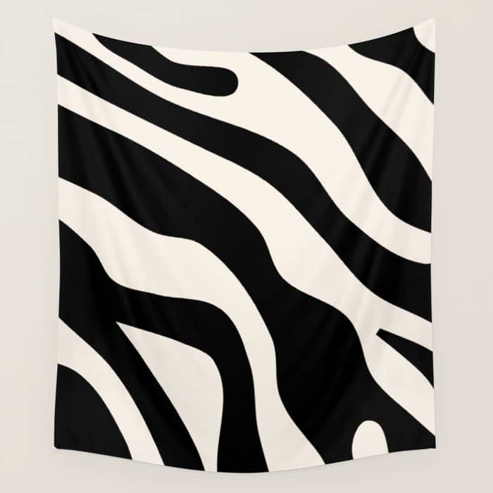 Vintage Retro Abstract Black Wall Tapestry