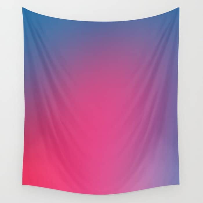Glowy Blue And Pink Gradient Wall Tapestry