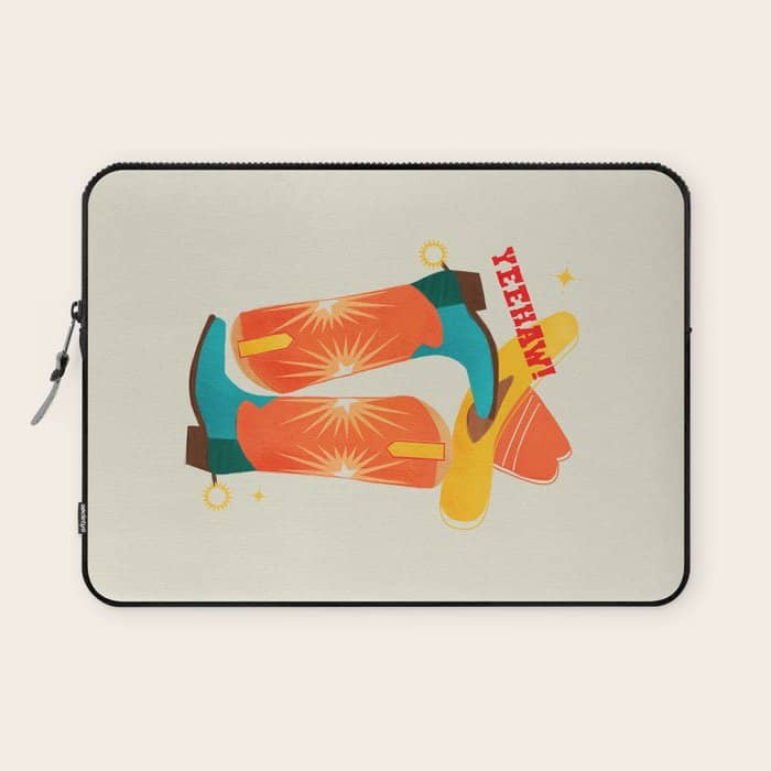 Yeehaw! Bright Cowboy Boots Laptop Sleeve