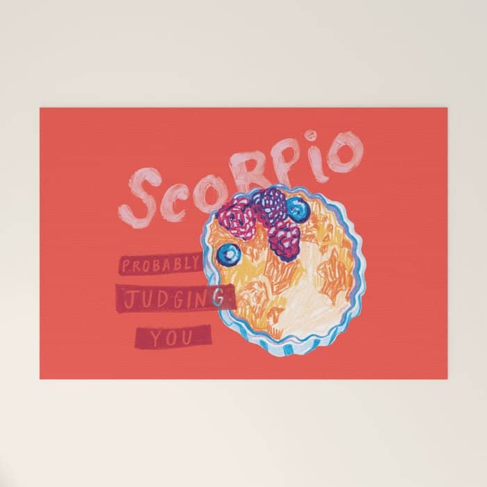 Scorpio Mood In Tomato Red | Zodiac Series Welcome Mat