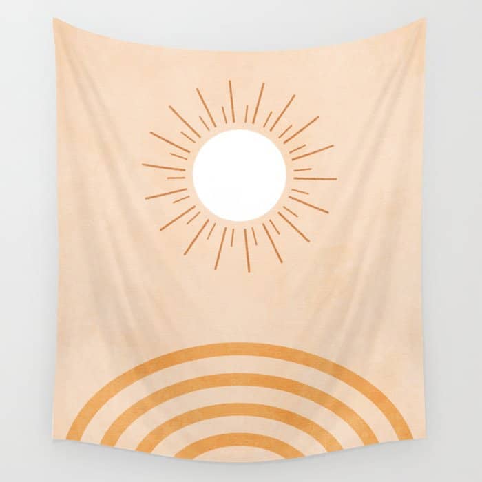 Shapes Geometry Sun Minimal Abstract Wall Tapestry