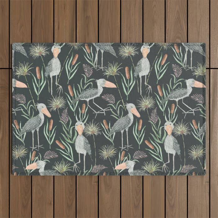 The Magnificent Shoebill Pattern Outdoor Rug