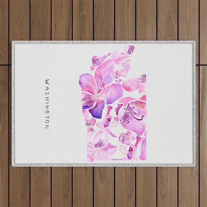 Washington State Rhododendron Outdoor Rug