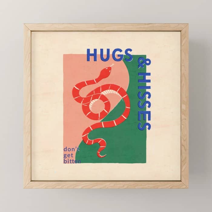 Vintage Snake, Retro Illustration And Typography  Mini Art Print