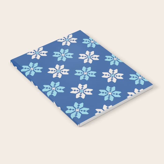 Contrasting Blues: Bethlehem Star Mosaic Notebook